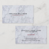 白エレガント大理石背景 名刺 (正面/裏面)