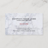 白エレガント大理石背景 名刺 (裏面)