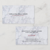 白エレガント大理石背景 名刺 (正面/裏面)