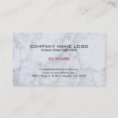 白エレガント大理石背景 名刺 (裏面)
