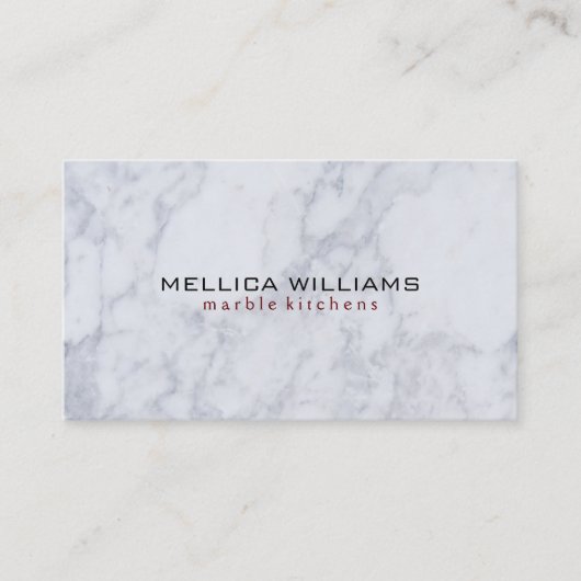 白エレガント大理石背景 名刺 (正面)