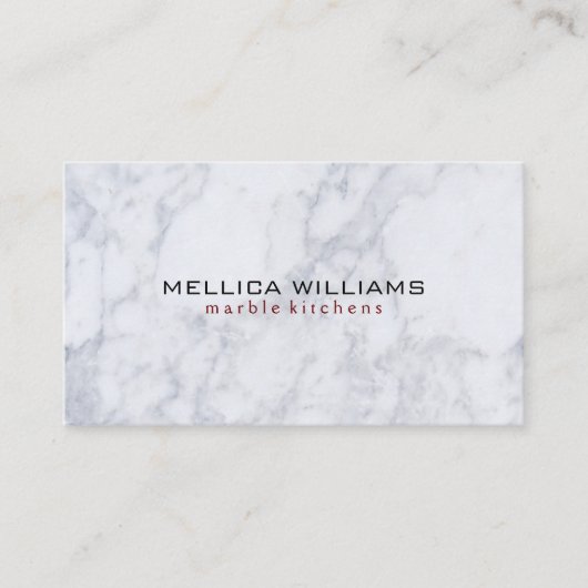 白エレガント大理石背景 名刺 (正面)