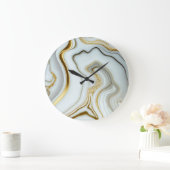 白エレガント大理石金ゴールド大時計 ラージ壁時計 (ホーム)