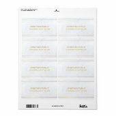 白エレガント大理石金ゴールド文字シンプルトップシッピング ラベル (フルシート)