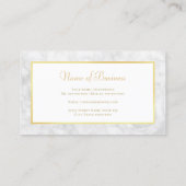 白エレガント大理石金ゴールド枠とピンクローズ 名刺 (裏面)