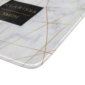 白エレガント大理石金ゴールド カッティングボード (角)