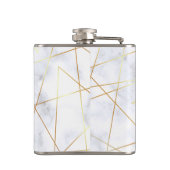 白エレガント大理石金ゴールド フラスク (裏面)