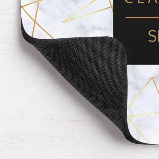 白エレガント大理石金ゴールド マウスパッド (コーナー)