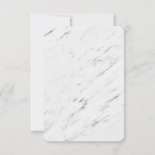 白エレガント大理石&ゴールドフォイルウェディングRSVP 出欠カード (裏面)