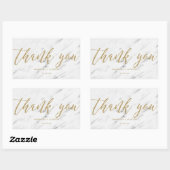 白エレガント大理石&ゴールドフォイル結婚ズ・サンキュー 長方形シール (シート)
