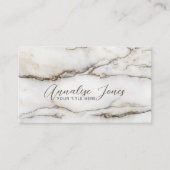白エレガント大理石 – 暖かい色調 名刺 (正面)