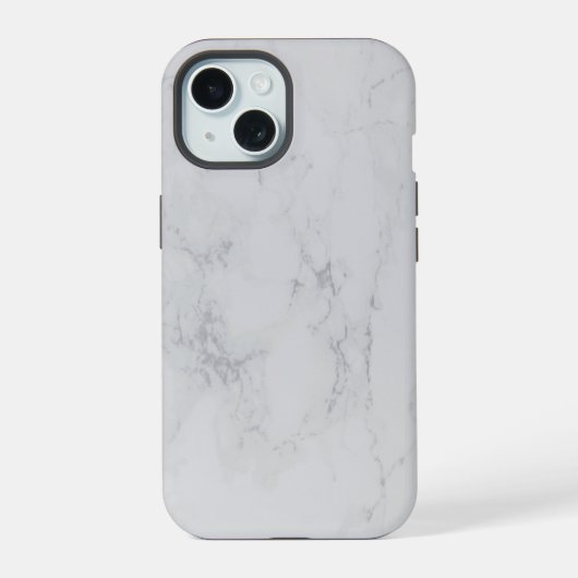 白エレガント大理石 iPhone 15ケース (裏面)