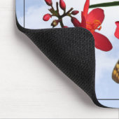 白エレガント孔雀バタフライ写真 マウスパッド (コーナー)