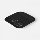 白エレガント字黒卒業パーティー ペーパープレート (傾斜あり)