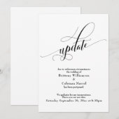 白エレガント延期結婚更新カード 招待状 (正面/裏面)