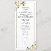 白エレガント式結婚プログラム水彩画 プログラム (裏面)