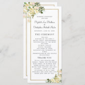 白エレガント式結婚プログラム水彩画 プログラム (正面/裏面)