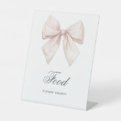 白エレガント弓シャワー食品サイン 台座サイン (正面)