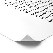 白エレガント弓ブライダルシャワー座席表 ポスター (角)