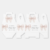 白エレガント弓ベビーシャワー フェイバーボックス (見開き)