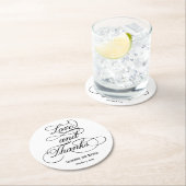 白エレガント愛と感謝してい結婚の ラウンドペーパーコースター (インサイチュ)