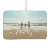 白エレガント手書きスクリプトファミリの写真 カーエアーフレッシュナー (裏面)