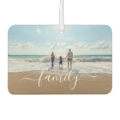 白エレガント手書きスクリプトファミリの写真 カーエアーフレッシュナー (正面)