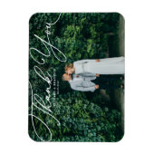 白エレガント手書き写結婚真 マグネット (縦)