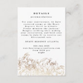 白エレガント手植物学結婚詳細 エンクロージャーカード (正面)