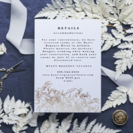 白エレガント手植物学結婚詳細 エンクロージャーカード