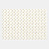 白エレガント折フェイク箔クリスマス ラッピングペーパーシート (正面)