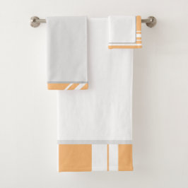 白エレガント抽象芸術線の背景 バスタオルセット