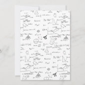 白エレガント数学スクリプト写真卒業 案内状 (裏面)