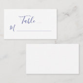 白エレガント文字に紫の字結婚書 プレイスカード (正面/裏面)