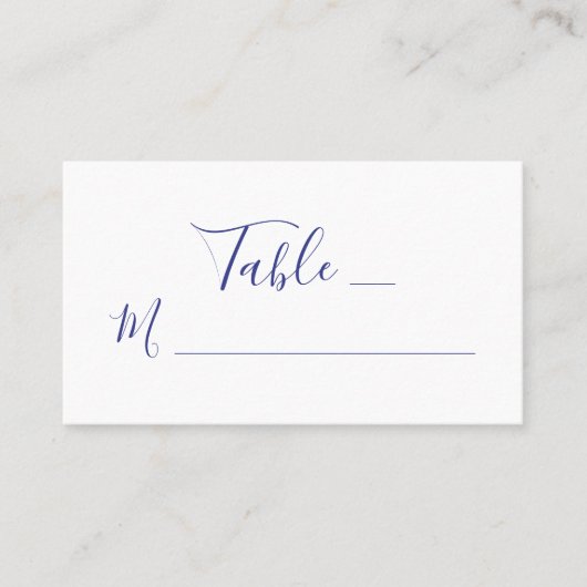 白エレガント文字に紫の字結婚書 プレイスカード (正面)