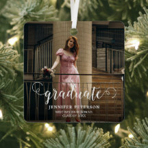 白エレガント文字のモダン写真卒業