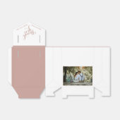 白エレガント文字の写真結婚の感謝 フェイバーボックス (折り畳みなし)