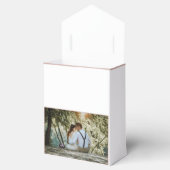 白エレガント文字の写真結婚の感謝 フェイバーボックス (オープン)