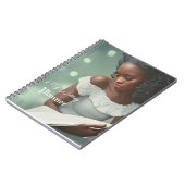 白エレガント文字の結婚ジャーナル ノートブック (左側)