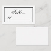 白エレガント文字の黒文字結婚書 プレイスカード (正面/裏面)