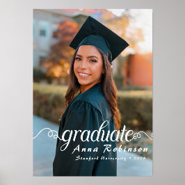 白エレガント文字オーバーレイ卒業写真