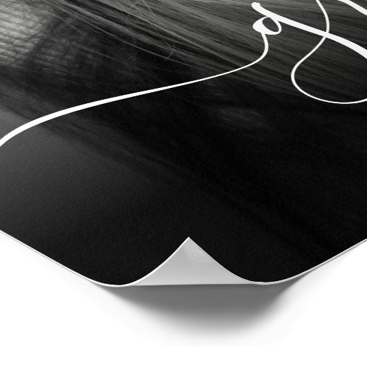 白エレガント文字フォトオーバーレイ大学院ポスター ポスター (角)