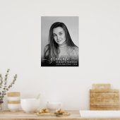 白エレガント文字フォトオーバーレイ大学院ポスター ポスター (キッチン)