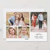 白エレガント文字メリークリスマスコラージュ シーズンカード (裏面)