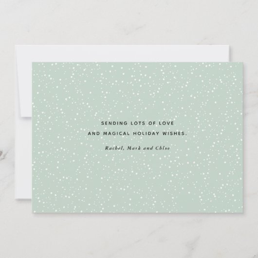 白エレガント文字メリークリスマスフォト シーズンカード (裏面)