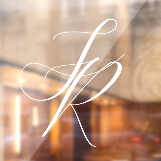 白エレガント文字モノグラ結婚ム ウィンドウサイン (シート2)