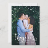 白エレガント文字レジョイス雪片2写真 シーズンカード (正面)