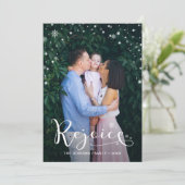 白エレガント文字レジョイス雪片2写真 シーズンカード (スタンド正面)