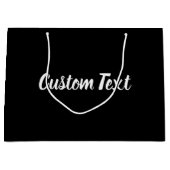 白エレガント文字文字テンプレート ラージペーパーバッグ (正面)