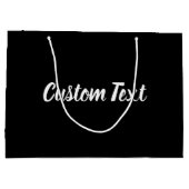 白エレガント文字文字テンプレート ラージペーパーバッグ (裏面)